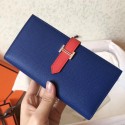 Replica Designer Hermes Bi-Color Epsom Bearn Wallet Electric Blue/Piment HT00450