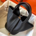 Replica Designer Hermes Black Picotin Lock PM 18cm Handmade Bag HT00783