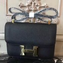 Replica Hermes Black Constance MM 24cm Epsom Leather Bag HT01282