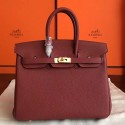 Replica Hermes Bordeaux Clemence Birkin 25cm Handmade Bag HT00580
