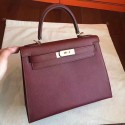 Replica Hermes Bordeaux Epsom Kelly Sellier 28cm Handmade Bag HT00898