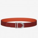 Replica Hermes Etrier Buckle Belt &amp; Orange Clemence 32 MM Strap HT00932