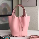 Replica Hermes Pink Picotin Lock 18cm Bag With Braided Handles HT00573