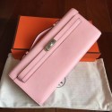 Replica Hermes Rose Dragee Swift Kelly Cut Clutch Handmade Bag HT01298