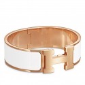 Replica Hermes White Enamel Clic Clac H PM Bracelet HT00900