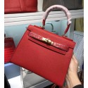 Replica Luxury Hermes Multicolor Stripes Kelly 32cm Red Bag HT01222