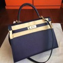 Replica Top Hermes Sapphire Epsom Kelly 32cm Sellier Handmade Bag HT00280