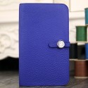 Top Hermes Dogon Combine Wallet In Electric Blue Leather HT01014