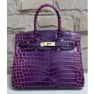 Copy Hermes Birkin 30cm Bag In Cafe Crocodile Leather HT01247