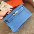 Copy Hermes Celeste Epsom Kelly Pochette Handmade Bag HT00593