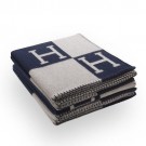 Copy Hermes Dark Blue Avalon Blanket HT00226