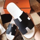 Copy Hermes Izmir Sandals In Black Epsom Leather HT01056