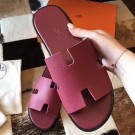 Designer Hermes Izmir Sandals In Fuchsia Epsom Leather HT01150