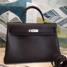 Fake 1:1 Hermes Cafe Clemence Kelly 35cm Handmade Bag HT00977