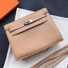 Fake Hermes Kelly Danse Bag In Brown Swift Leather HT00250