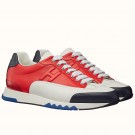 Fake Hermes Trail Sneaker In Red/White Calfskin HT00707