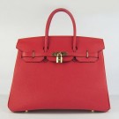 Hermes Birkin 30cm 35cm Bag In Red Togo Leather HT00787