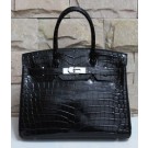 Hermes Birkin 30cm Bag In Black Clemence Leather HT00955