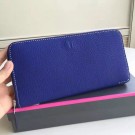 Hermes Blue Electric Clemence Azap Zipped Wallet HT00284