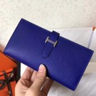 Hermes Blue Electric Epsom Bearn Gusset Wallet HT01290