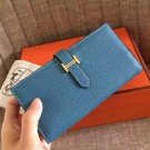 Hermes Blue Jean Clemence Bearn Gusset Wallet HT00899