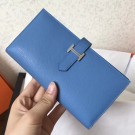 Hermes Blue Jean Epsom Bearn Gusset Wallet HT01095