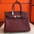 Hermes Bordeaux Epsom Birkin 30cm Handmade Bag HT00960