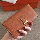 Hermes Brown Clemence Bearn Gusset Wallet HT00221