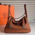 Hermes Brown Clemence Lindy 34cm Bag HT00874