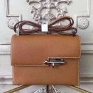 Hermes Brown Epsom Verrou Shoulder Handmade Bag HT00825