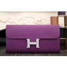 Hermes Constance Wallet In Purple Epsom Leather HT01332