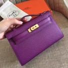 Hermes Cyclamen Epsom Kelly Pochette Handmade Bag HT00674