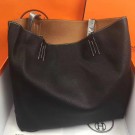 Hermes Double Sens 45cm Tote In Black/Brown Leather HT01007