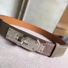 Hermes Etoupe Epsom Kelly Belt With Palladium Hardware HT00398