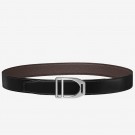 Hermes Etrier Buckle Belt &amp; Chocolate Clemence 32 MM Strap HT01301