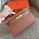 Hermes Gold Epsom Kelly Pochette Handmade Bag HT00330