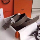 Hermes Grey Clemence Kits Belt 32mm Quizz H Buckle HT00282