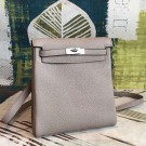 Hermes Gris Asphalt Clemence Kelly Ado PM Backpack HT01008