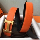 Hermes H Belt Buckle &amp; Orange Epsom 32 MM Strap HT00488