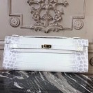 Hermes Himalaya Crocodile Kelly Cut Clutch Bag HT00147