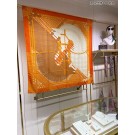 Hermes Jaune Paperoles Silk Twill Scarf HT01004