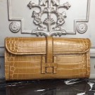 Hermes Jige Elan 29 Clutch In Camarel Crocodile Leather HT01190