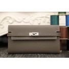 Hermes Kelly Longue Wallet In Etoupe Epsom Leather HT00471