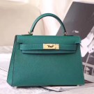 Hermes Malachite Epsom Kelly Mini II 20cm Handmade Bag HT01021