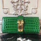 Hermes Medor Clutch Bag In Bamboo Crocodile Leather HT00419