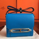 Hermes Mini Sac Roulis Bag In Blue Hydra Swift Leather HT00031