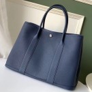 Hermes Navy Fjord Garden Party 30cm With Printed Lining HT01187