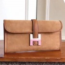 Hermes Ocre Suede Jige Elan 29 Clutch Bag HT00248