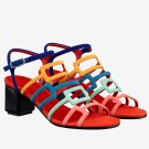 Hermes Oracle Sandals In Multicolour Suede Leather HT00897