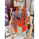 Hermes Orange Le Jardin de la Maharani Shawl HT01289